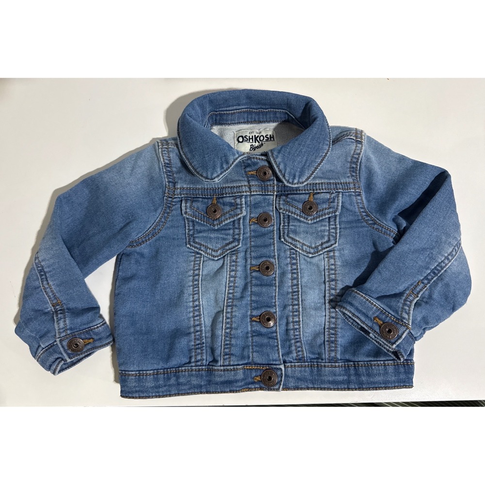 OshKosh B'gosh Girls 18M Denim Jean Jacket 18M Blue Stretch Cotton